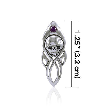 Skull Silver Pendant with Gemstone TP3074 - Jewelry